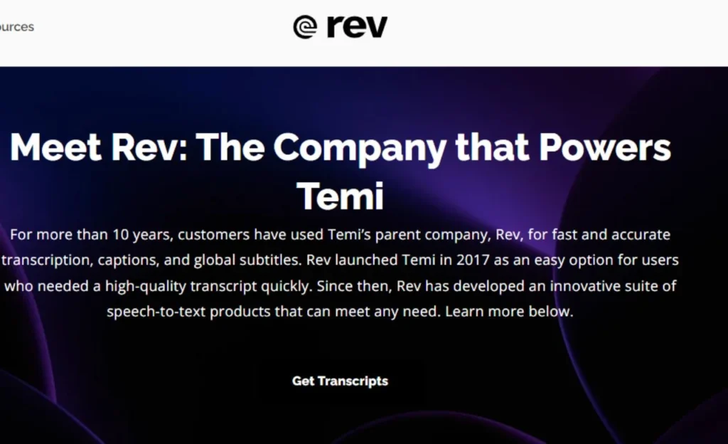 Temi – Powered by Rev